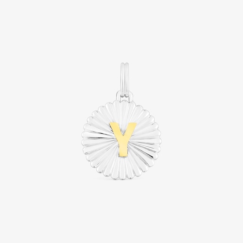 Dije medalla letra Y de plata y plata con ba&ntilde;o de oro 18 kt sobre plata TOUS Alphabet