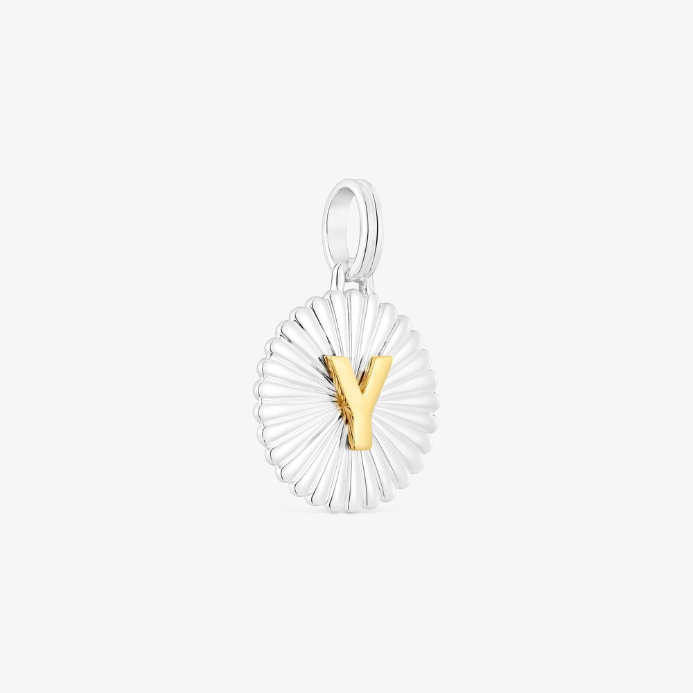 Dije medalla letra Y de plata y plata con ba&ntilde;o de oro 18 kt sobre plata TOUS Alphabet