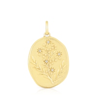 Women Day pendant in silver vermeil and diamonds