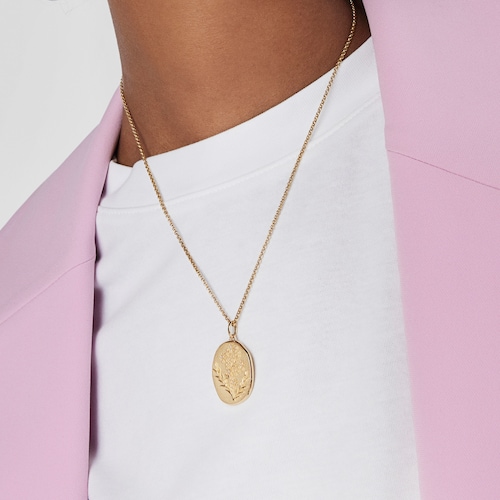 Colgante con baño de oro 18 kt sobre plata y diamantes Women Day