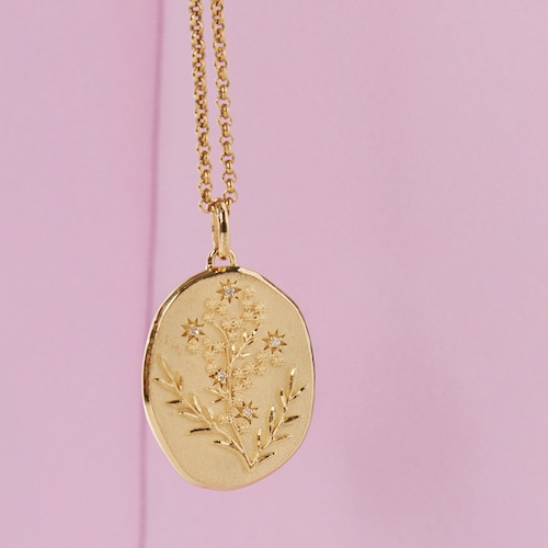 Colgante con baño de oro 18 kt sobre plata y diamantes Women Day