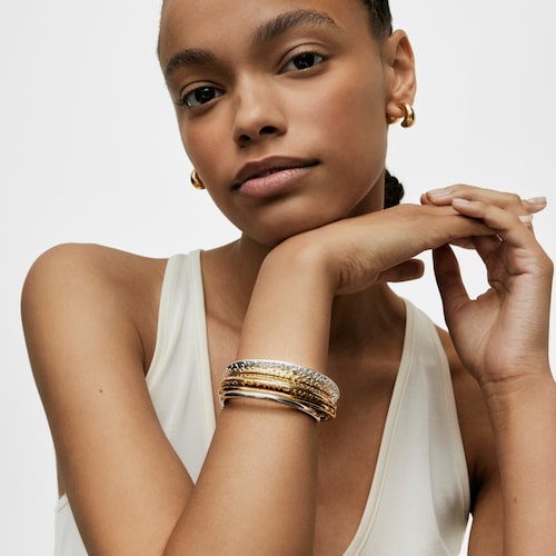 Bracelet with 18kt gold plating over silver Dybe