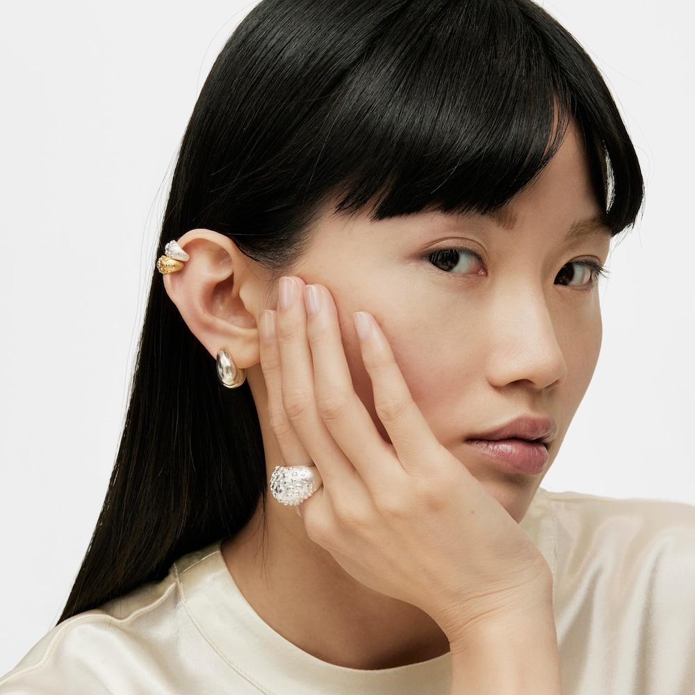 Anello bombato in argento Dybe