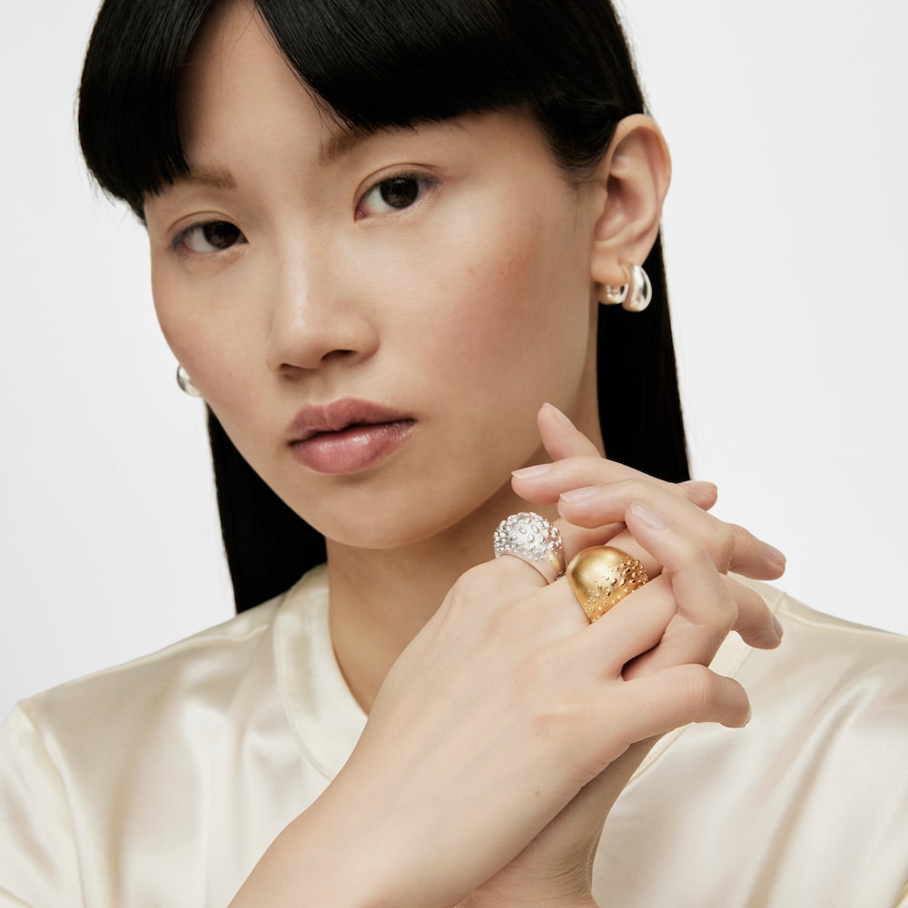 Anello bombato in argento Dybe