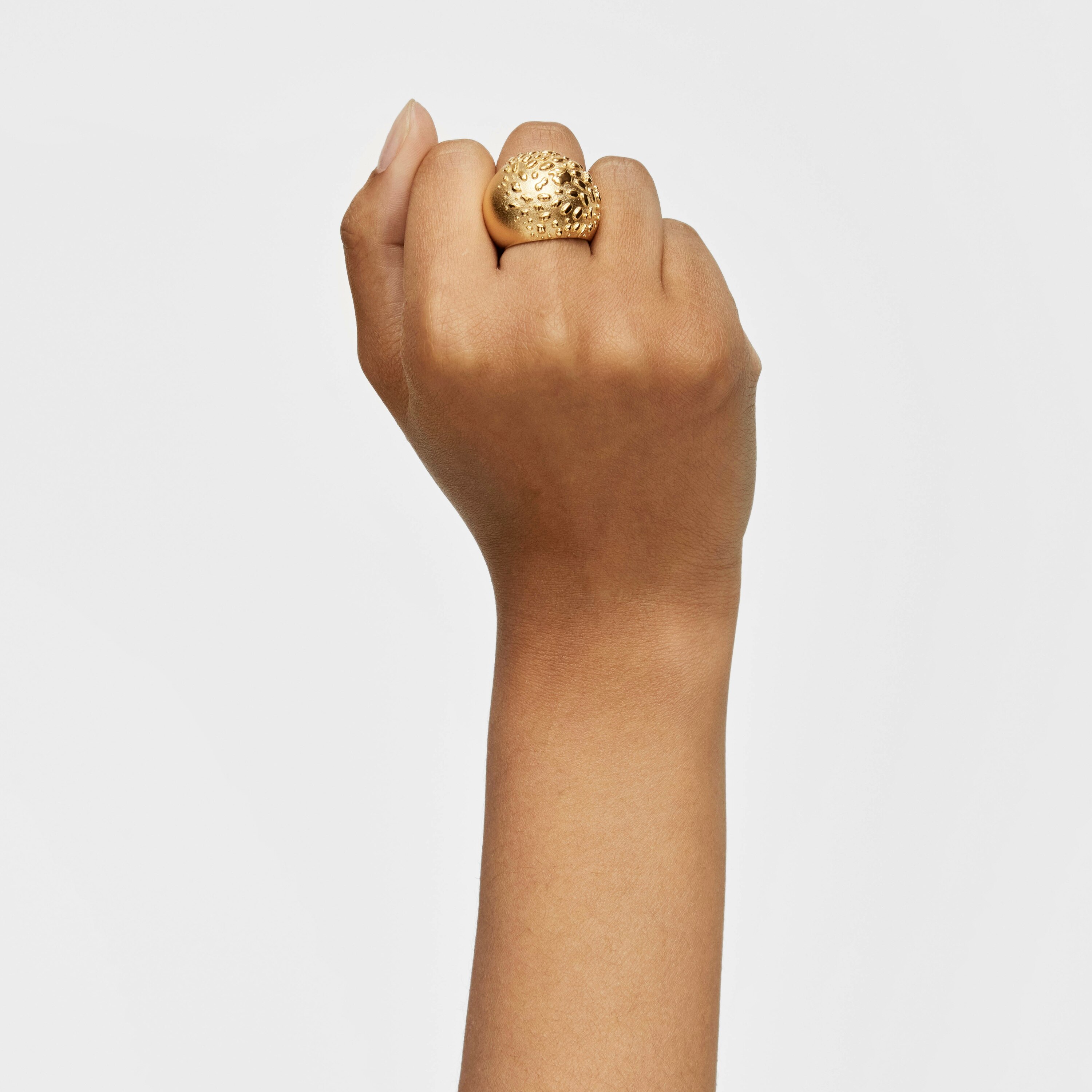 Domed ring with 18K gold vermeil Dybe