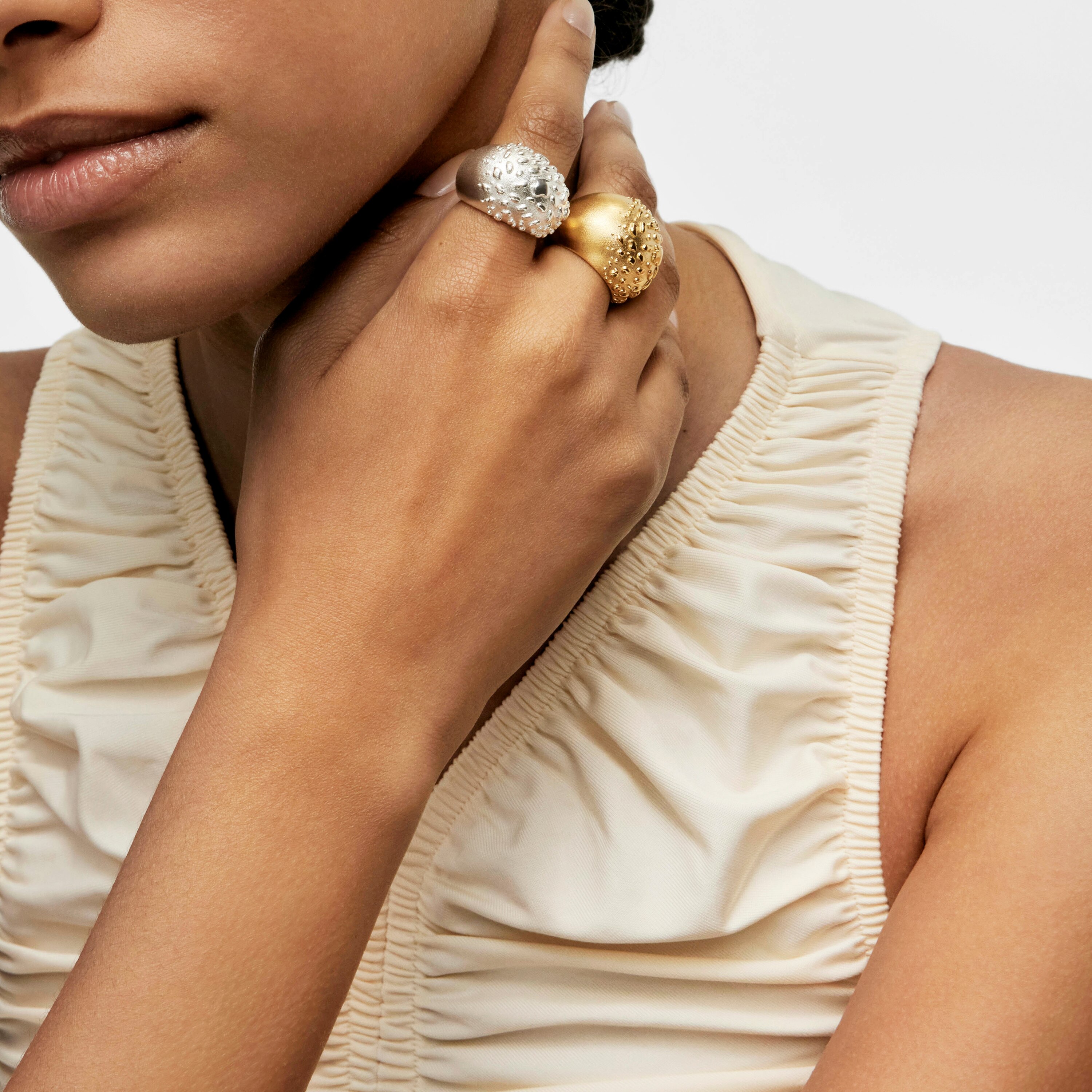Domed ring with 18K gold vermeil Dybe