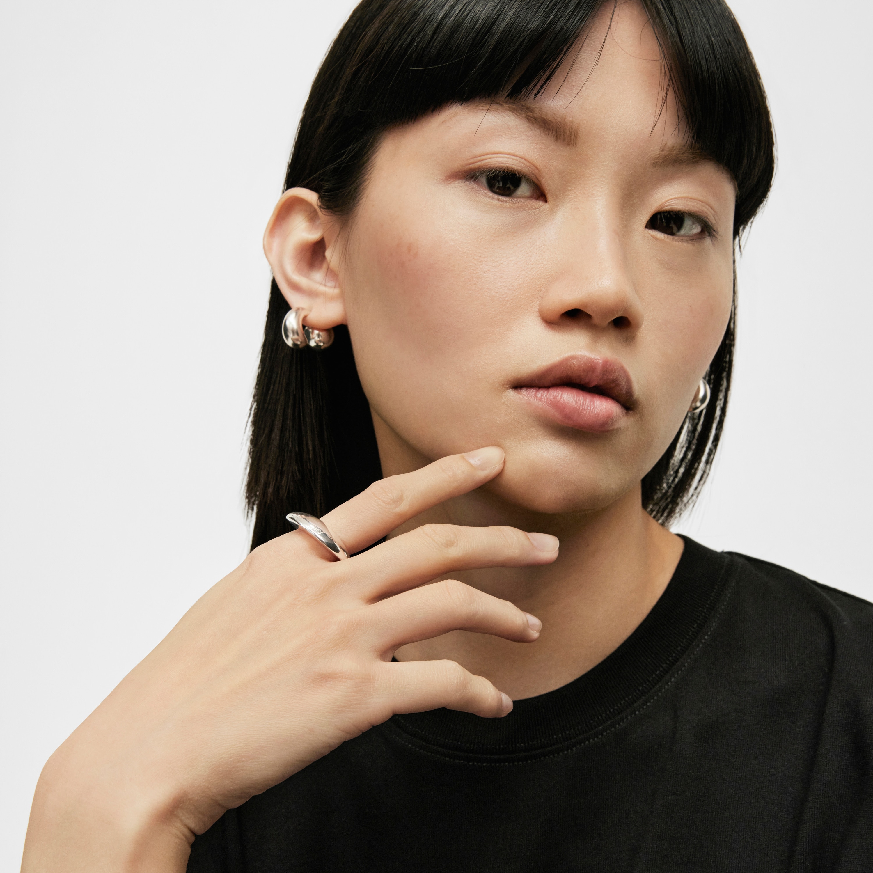Smooth silver ring Dybe