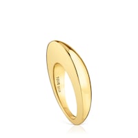 Smooth ring with 18kt gold plating over silver Dybe