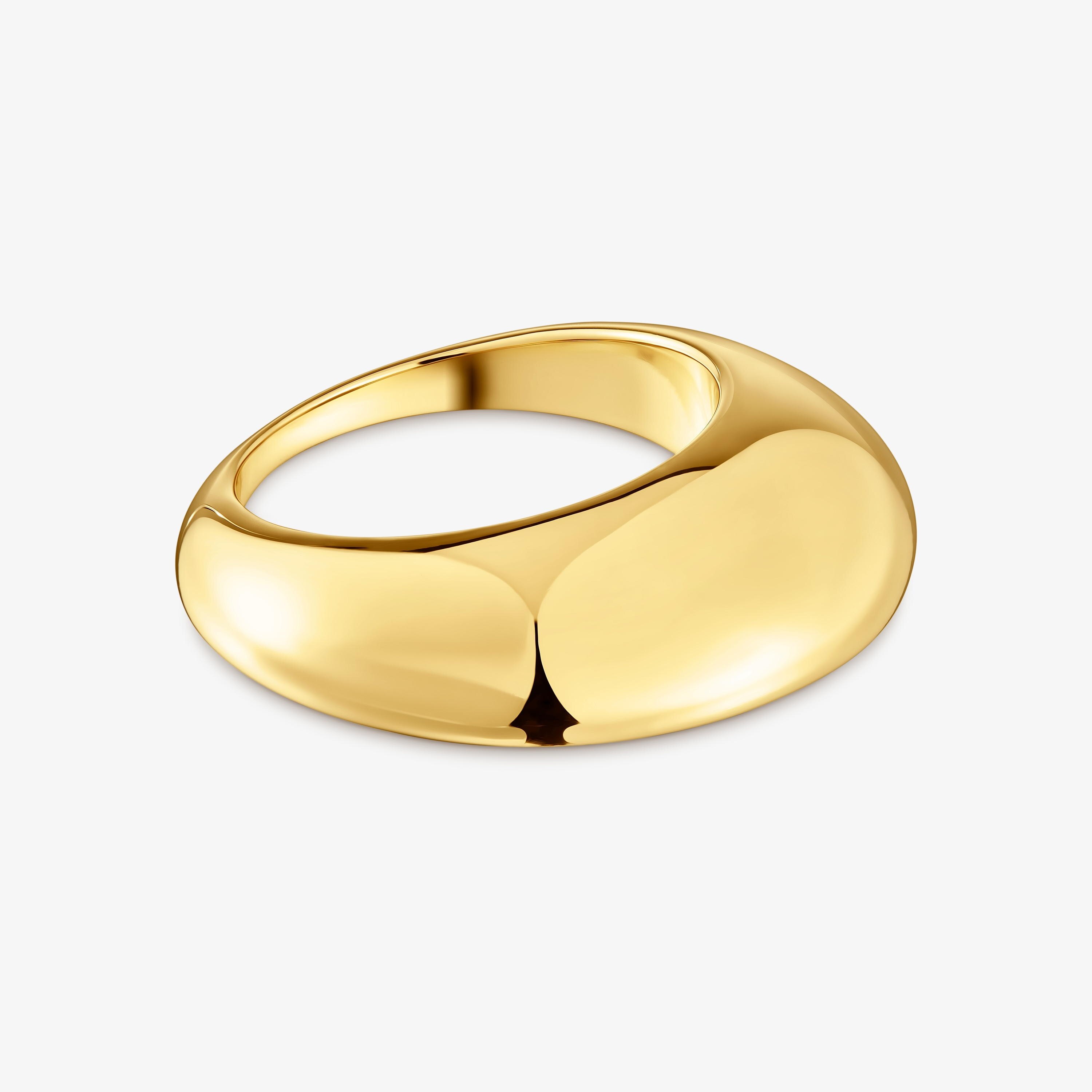 Smooth ring with 18K gold vermeil Dybe