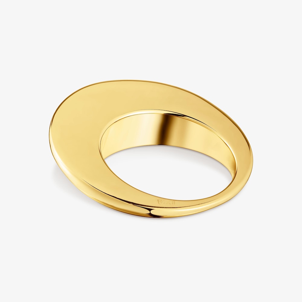 Smooth ring with 18K gold vermeil Dybe