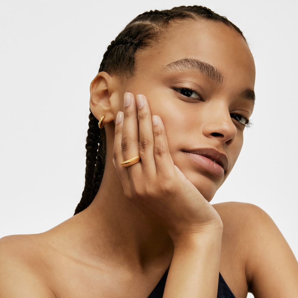 Smooth ring with 18K gold vermeil Dybe