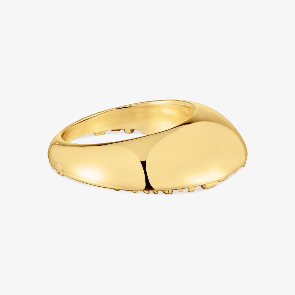 Pierścionek Dybe ze srebra, pozłacany 18-karatowym złotem