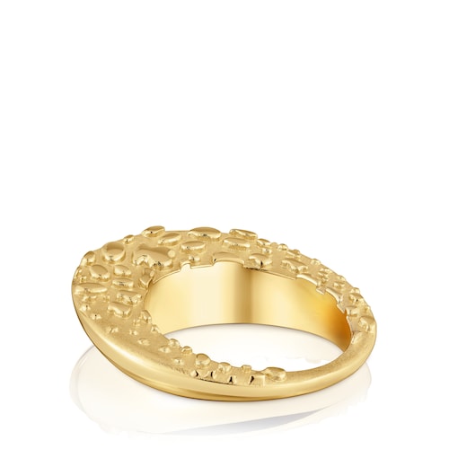 Ring with 18kt gold plating over silver Dybe