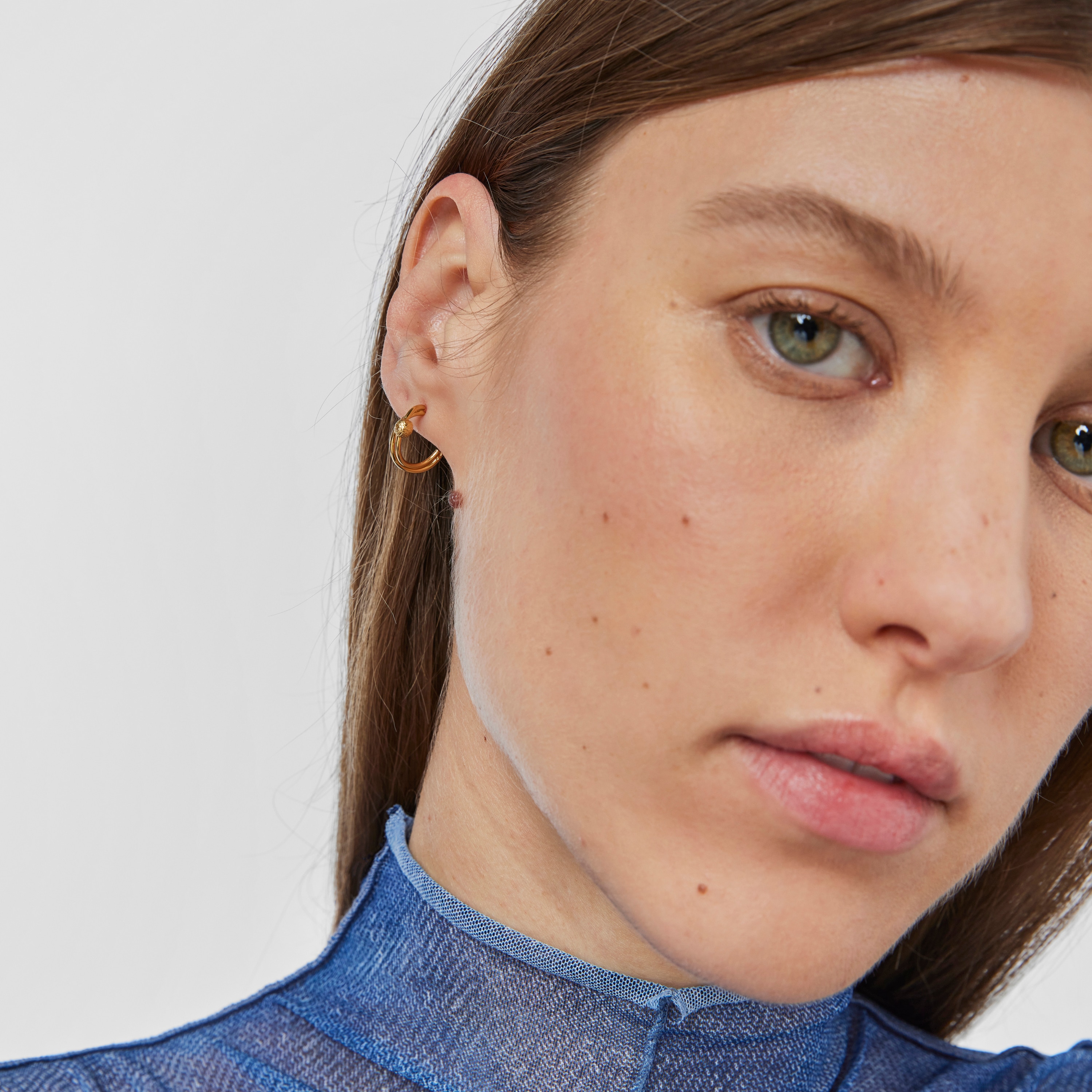 18K Solid Gold Double hoop earrings Sylvan