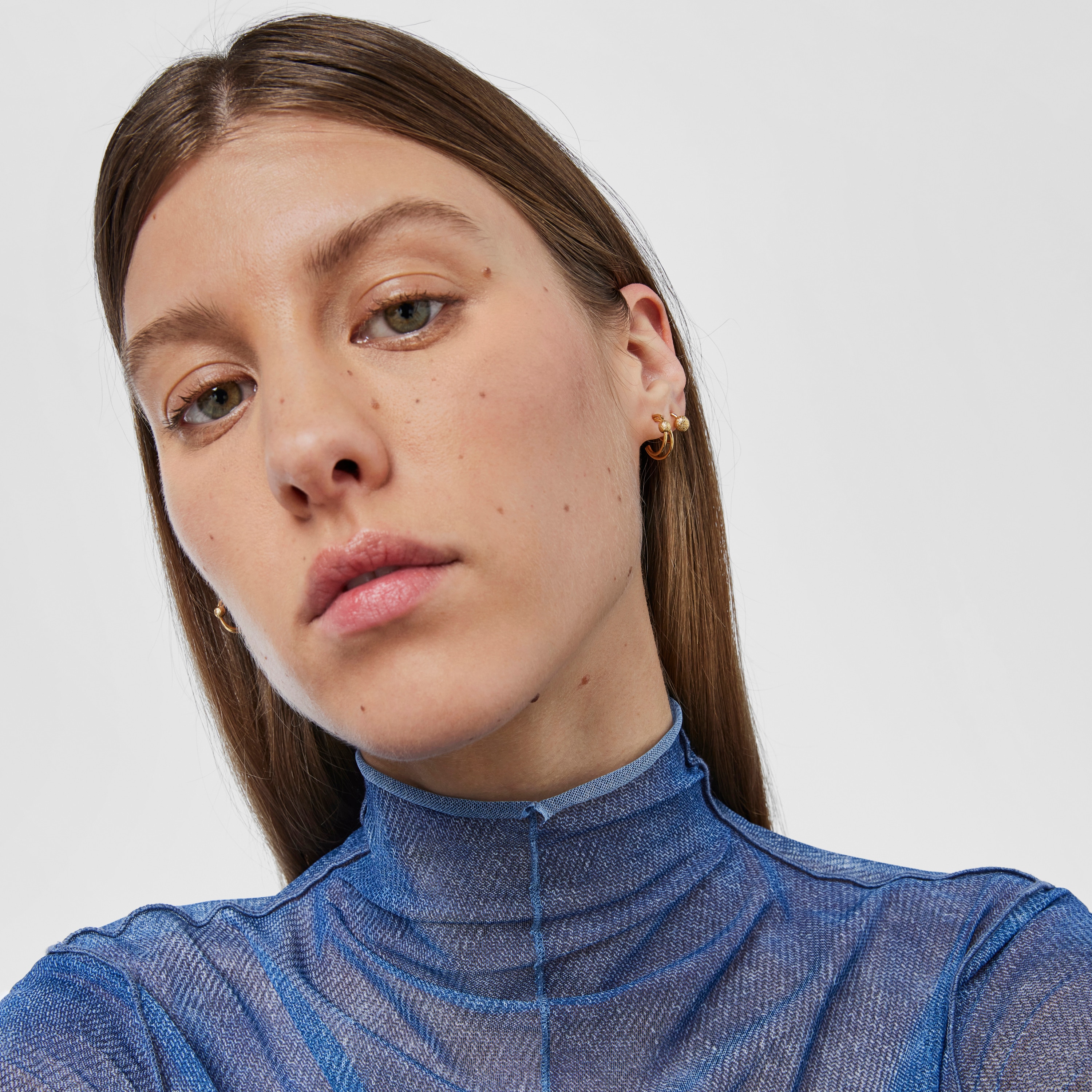 18K Solid Gold Double hoop earrings Sylvan