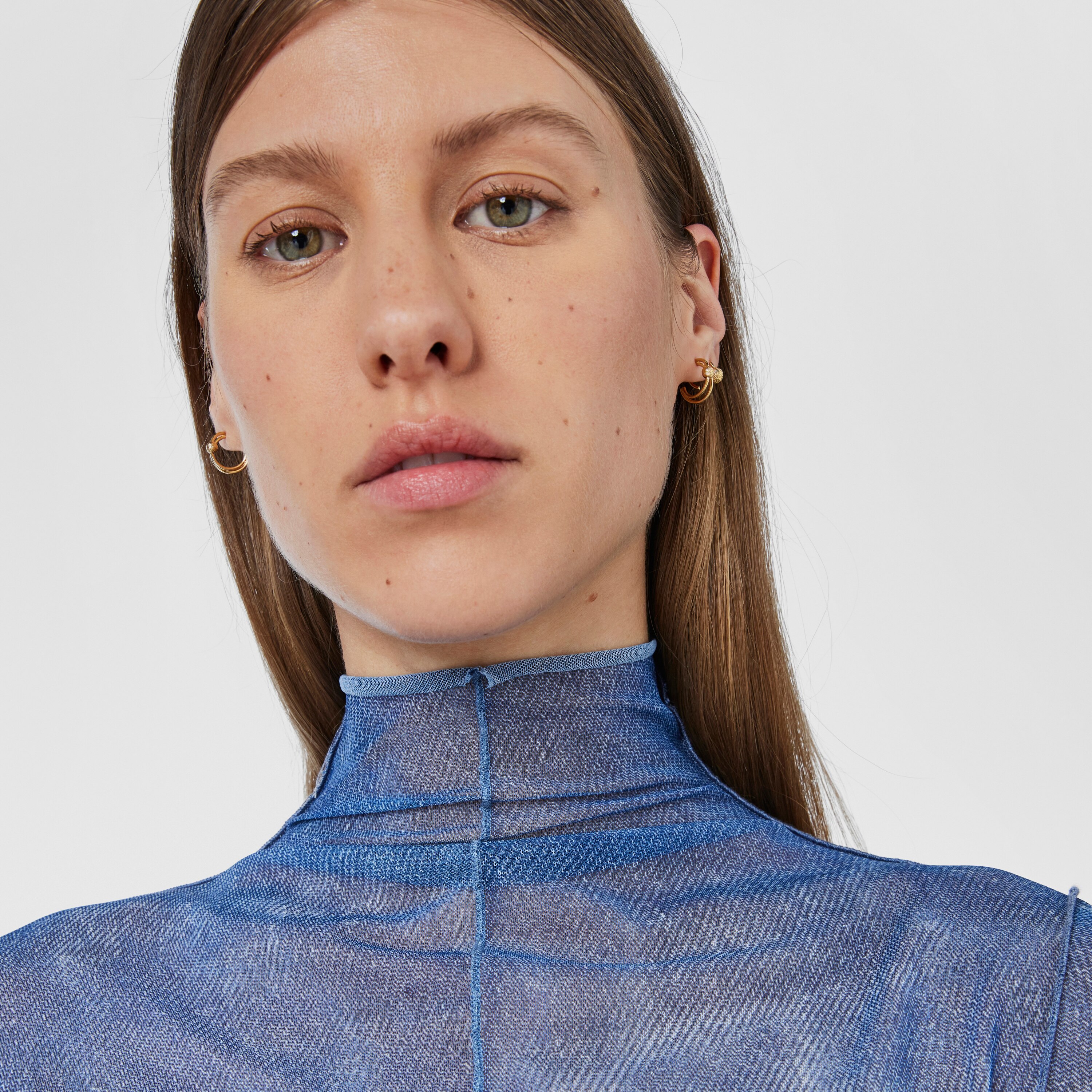 18K Solid Gold Double hoop earrings Sylvan