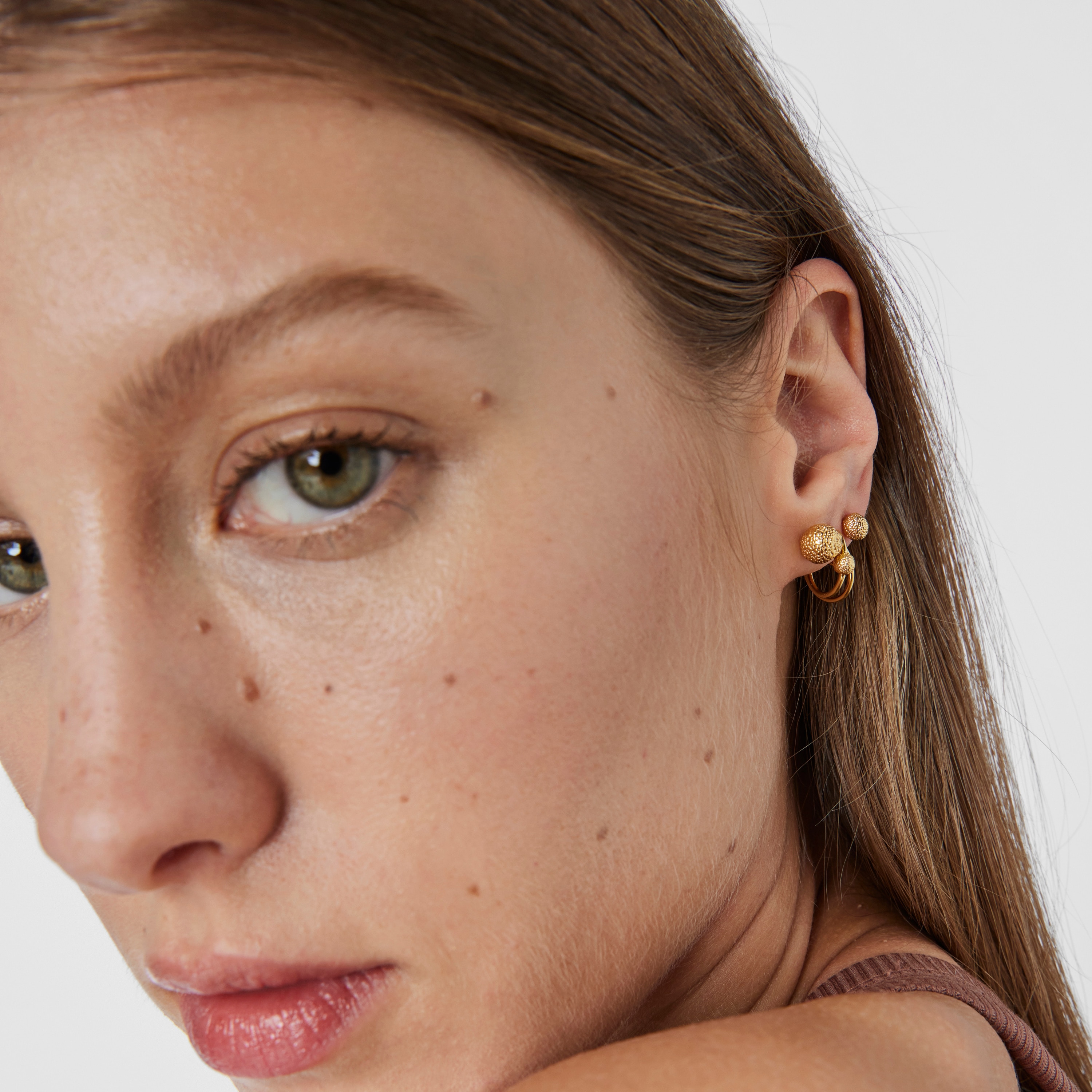 18K Solid Gold Earrings Sylvan