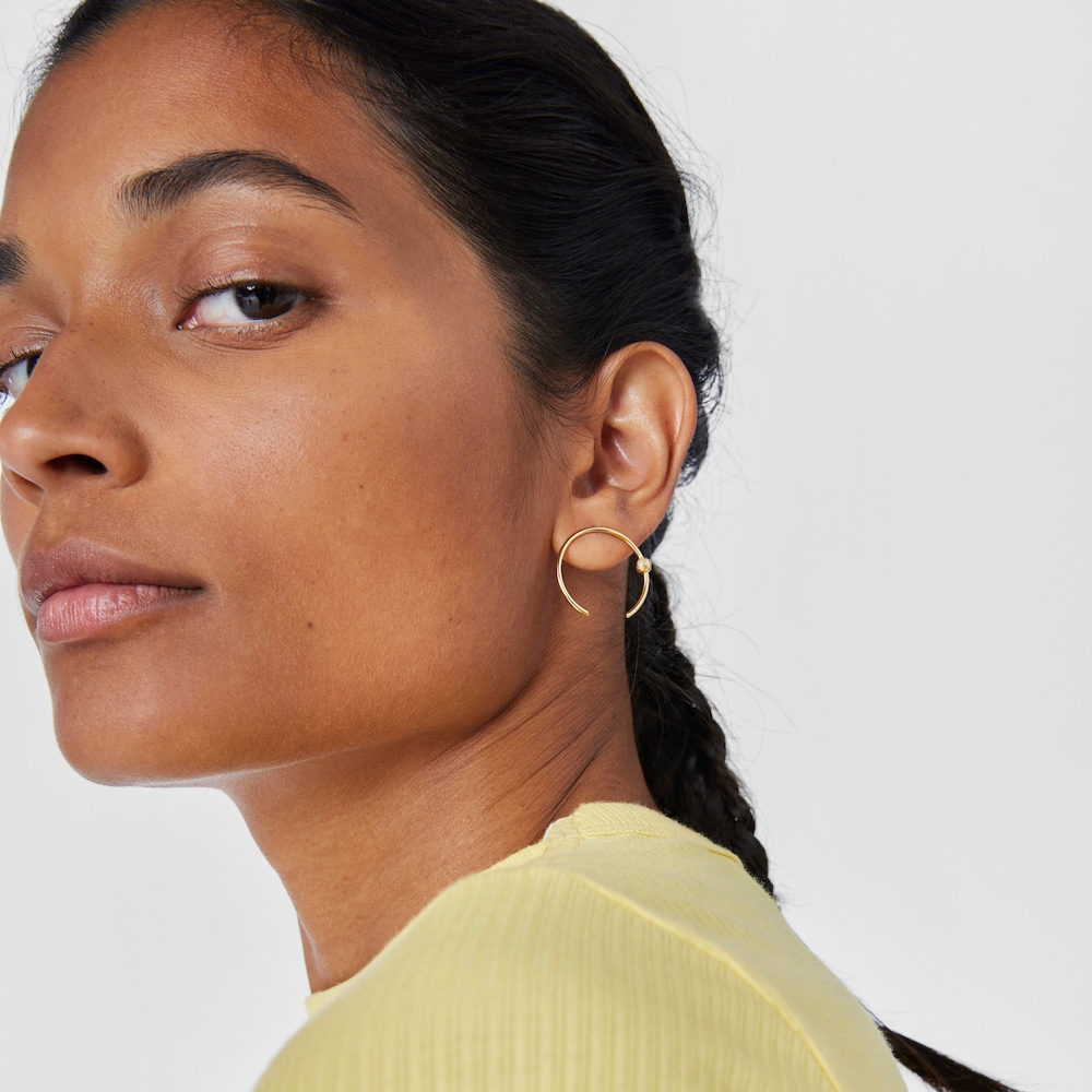 18K Solid Gold Circle earrings Sylvan