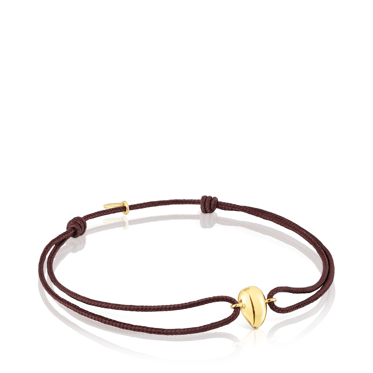 Pulsera lágrima de oro y cordón marrón TOUS Balloon