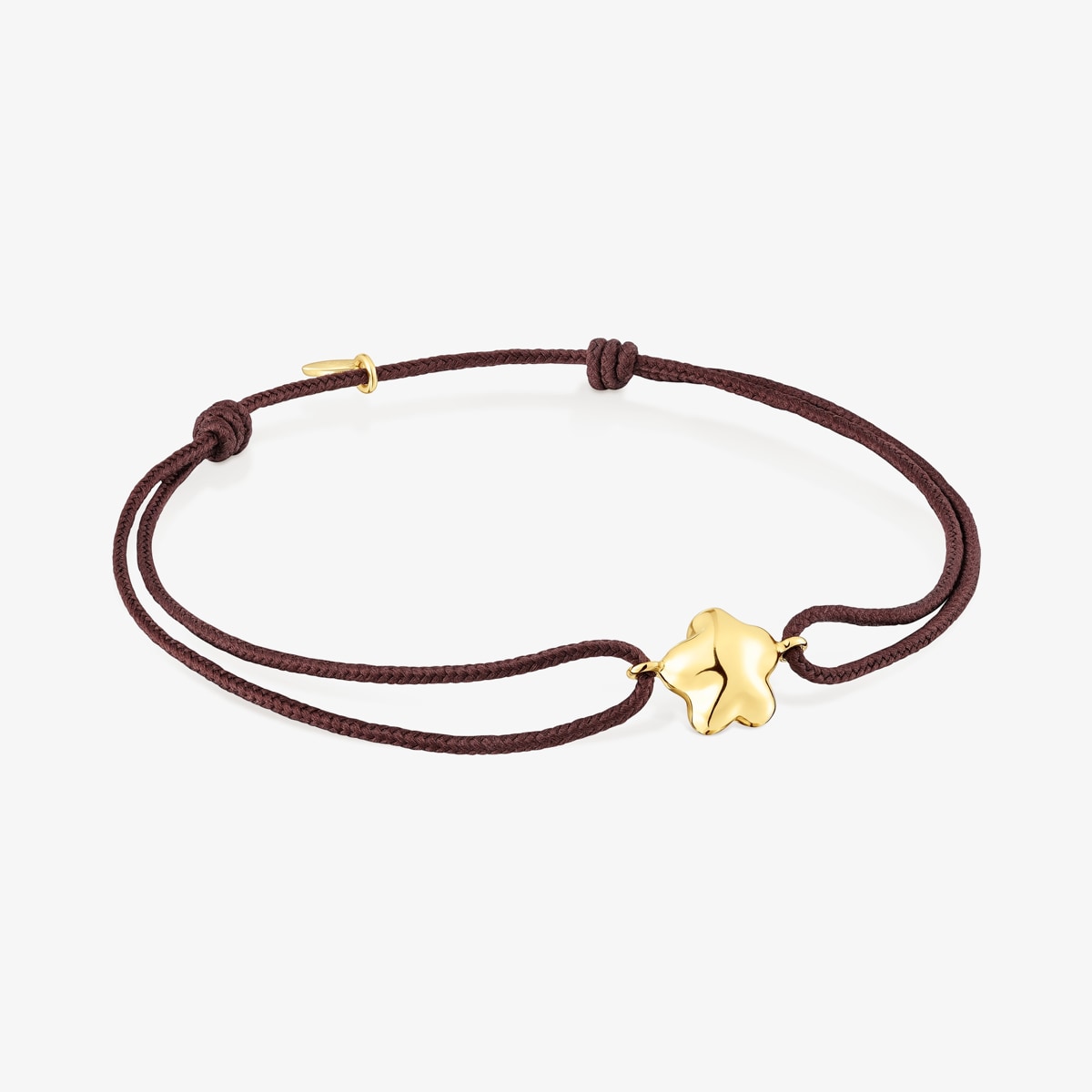 Tous - Pulsera Flor De Oro Y Cordón Marrón Tous Balloon - Dorado