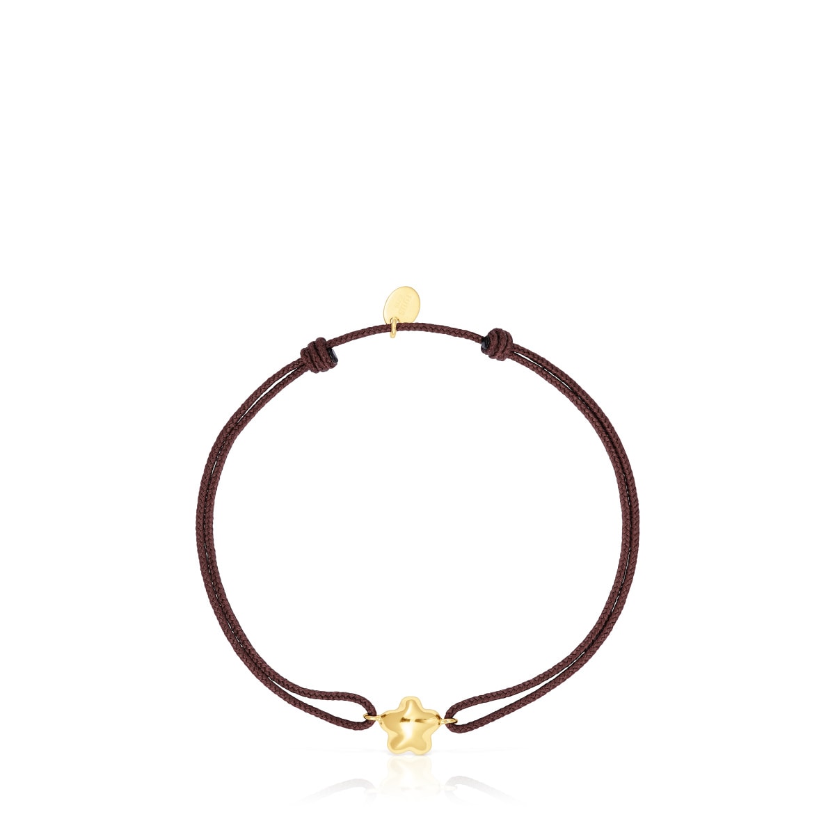Pulsera flor de oro y cordón marrón TOUS Balloon