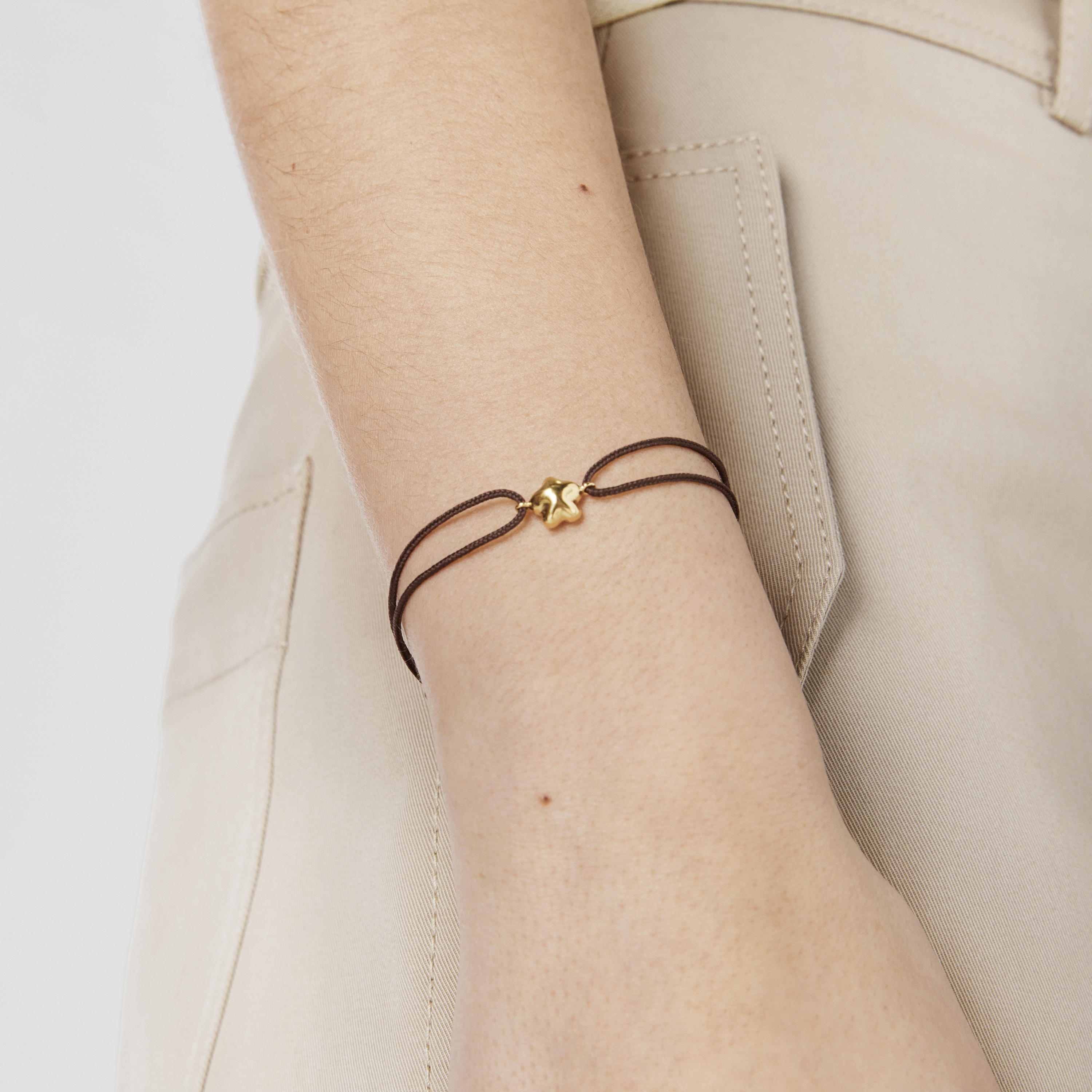 Gold and brown cord Flower bracelet TOUS Balloon