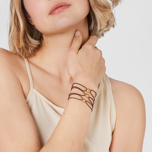 Gold and brown cord Flower bracelet TOUS Balloon