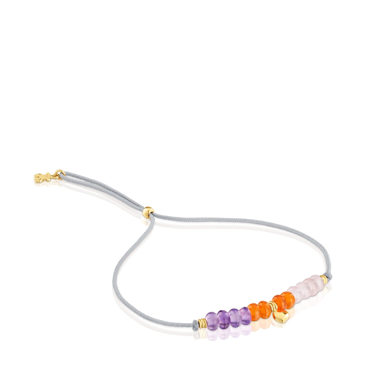 Pulsera de cordón, motivo corazón de oro y calcedonia TOUS Balloon