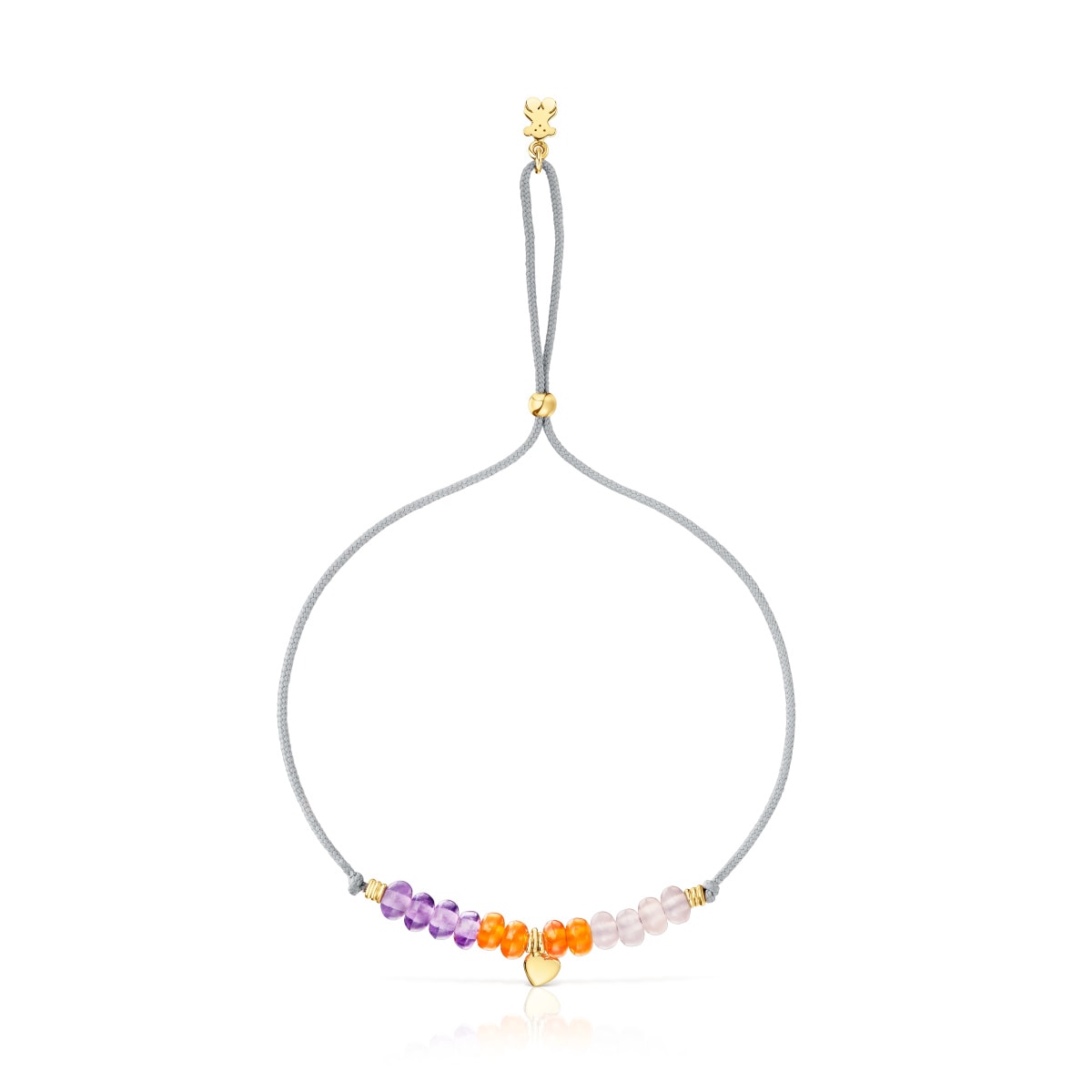 Pulsera de cordón, motivo corazón de oro y calcedonia TOUS Balloon