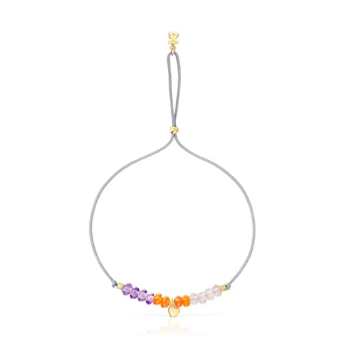 Cord Bracelet with gold heart and chalcedony motif TOUS Balloon