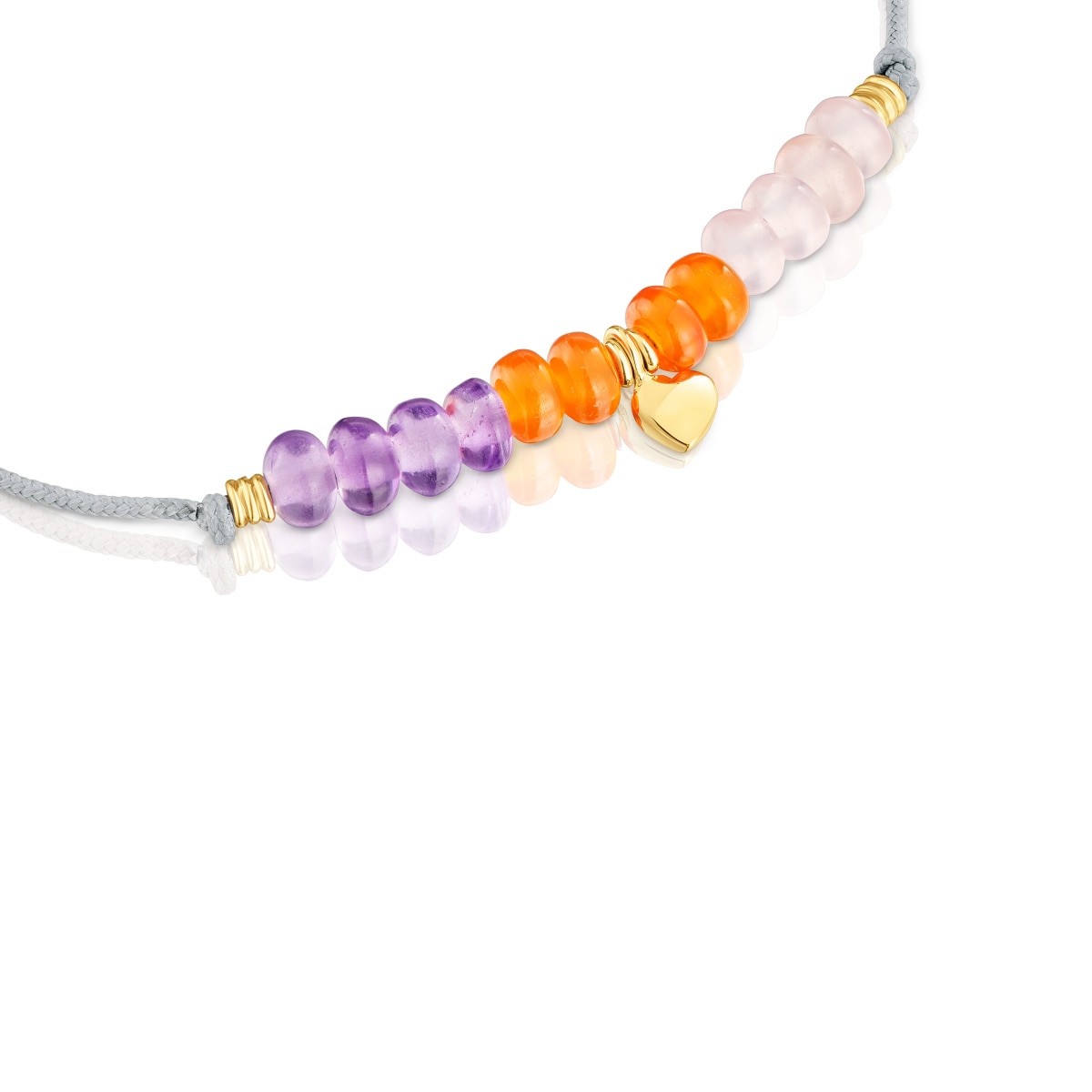 Pulsera de cordón, motivo corazón de oro y calcedonia TOUS Balloon