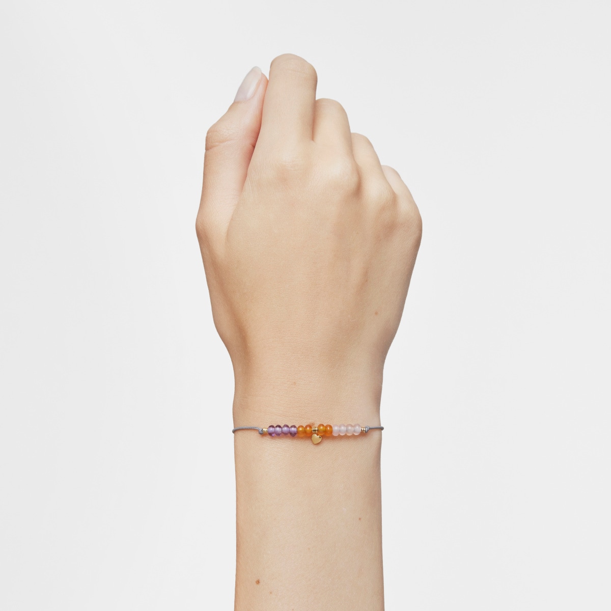 Pulsera de cordón, motivo corazón de oro y calcedonia TOUS Balloon