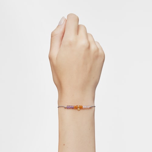 Cord Bracelet with gold heart and chalcedony motif TOUS Balloon