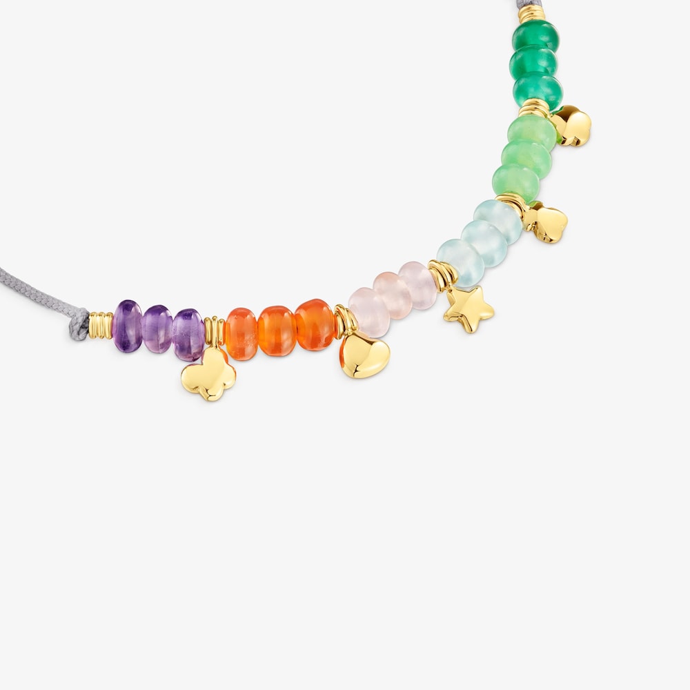 Bracciale in cordino con motivi in oro e calcedonio TOUS Balloon