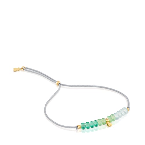 Bracciale in cordino con motivo a orsetto in oro e calcedonio TOUS Balloon image number 0