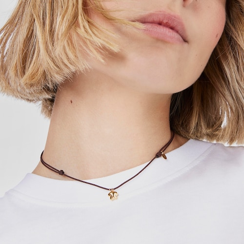 Gold and brown cord Flower necklace TOUS Balloon