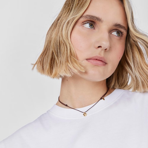 Gold and brown cord Flower necklace TOUS Balloon
