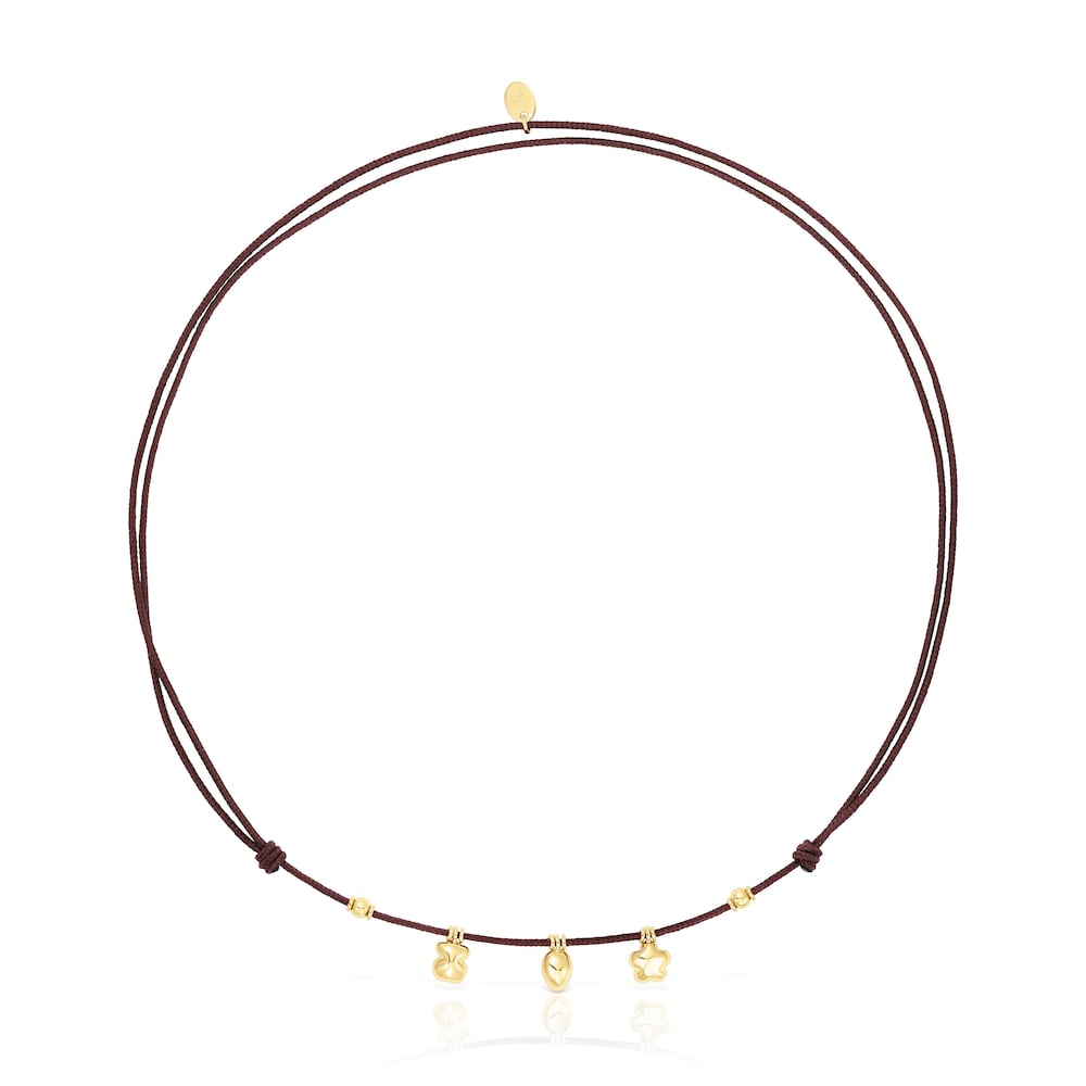 Gold and brown cord Motif necklace TOUS Balloon