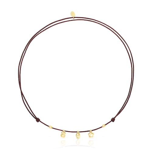 Gold and brown cord Motif necklace TOUS Balloon