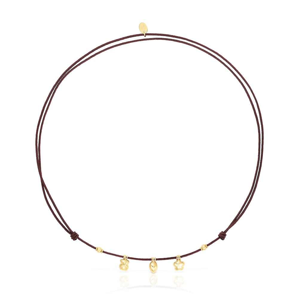 Gold and brown cord Motif necklace TOUS Balloon Gold and brown cord Motif necklace TOUS Balloon