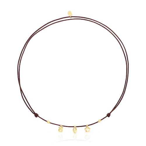 Gold and brown cord Motif necklace TOUS Balloon