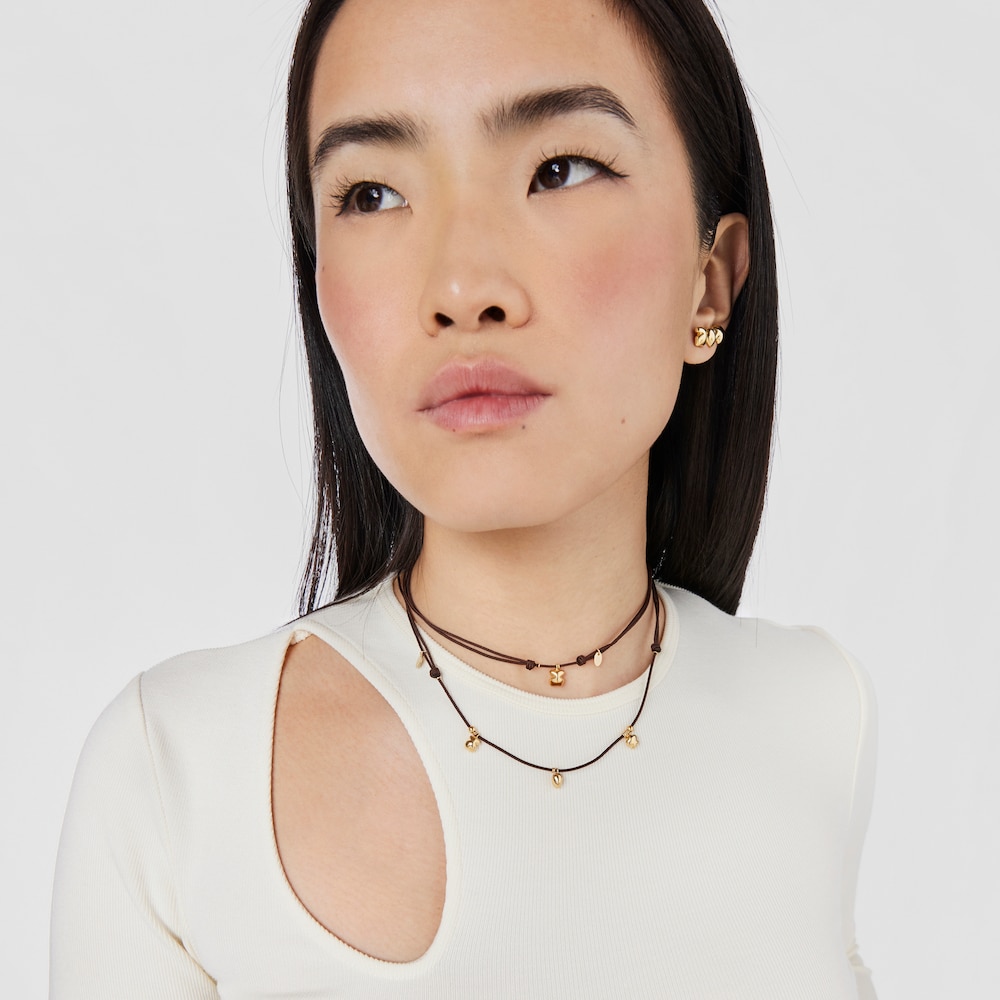 Gold and brown cord Motif necklace TOUS Balloon Gold and brown cord Motif necklace TOUS Balloon
