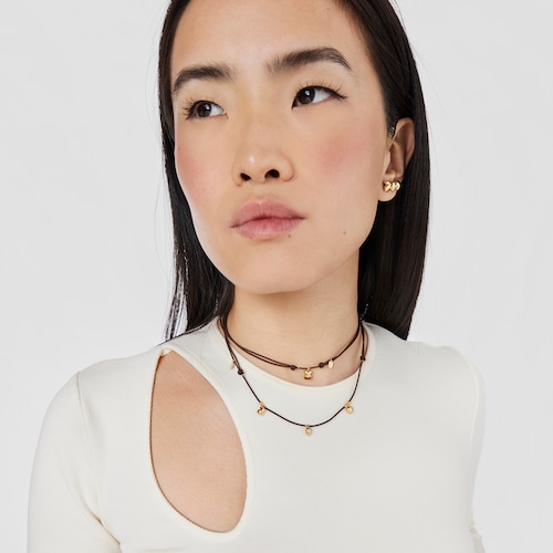 Gold and brown cord Motif necklace TOUS Balloon