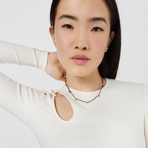 Gold and brown cord Motif necklace TOUS Balloon