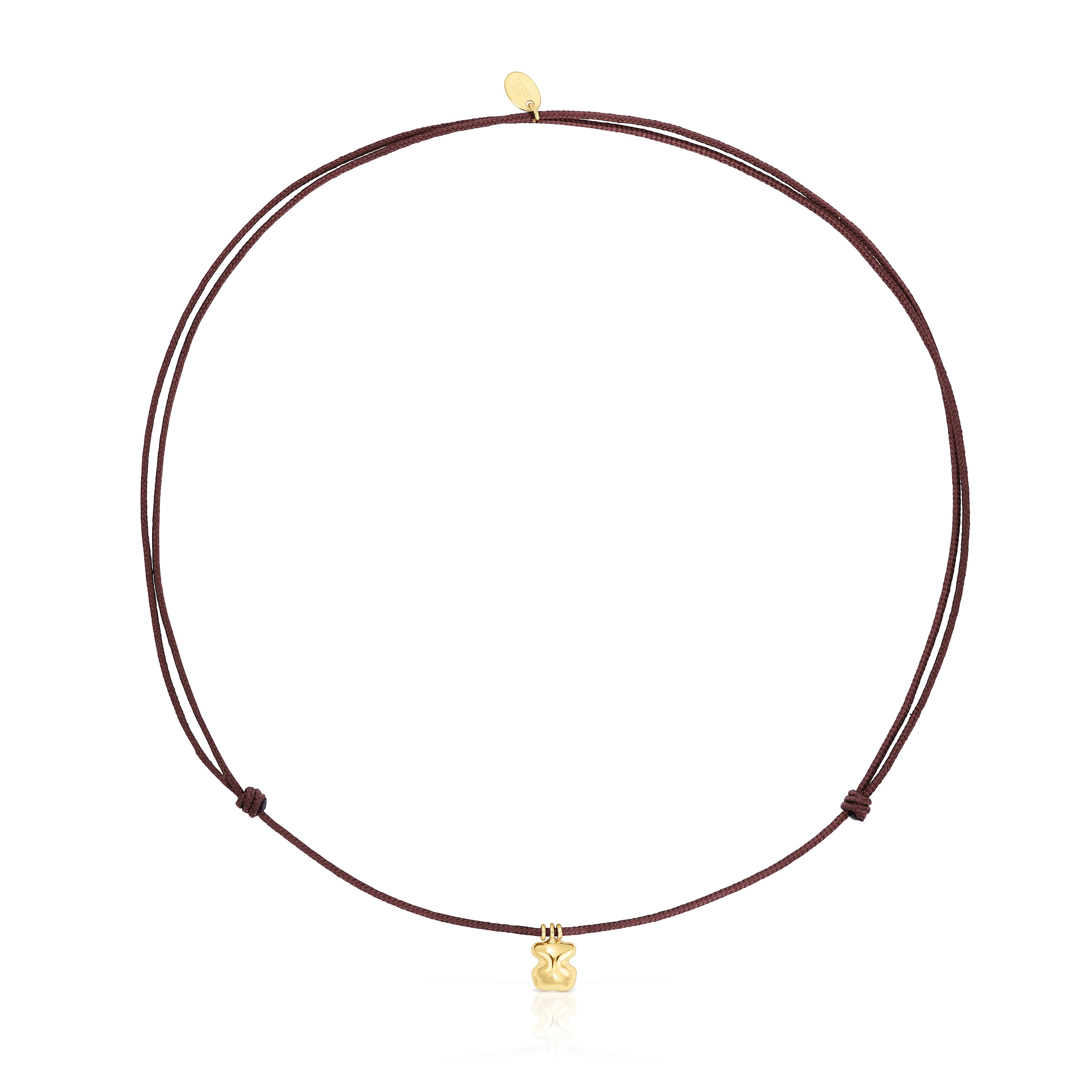 Collar oso de oro y cordón marrón TOUS Balloon