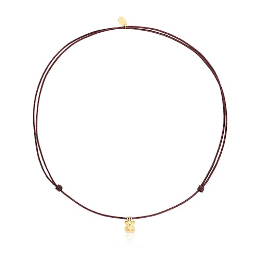 Gold and brown cord Bear necklace TOUS Balloon