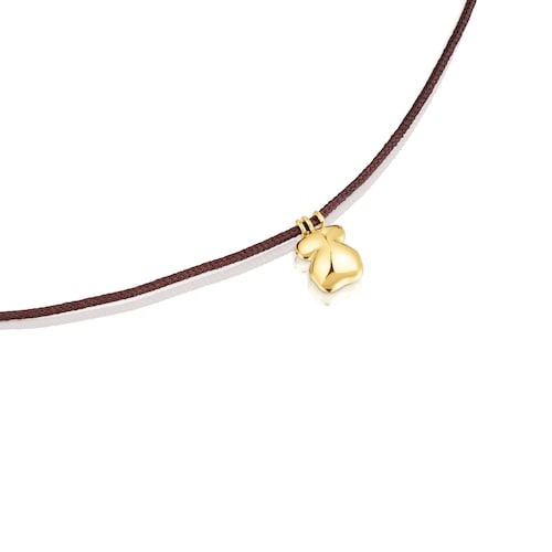 Gold and brown cord Bear necklace TOUS Balloon