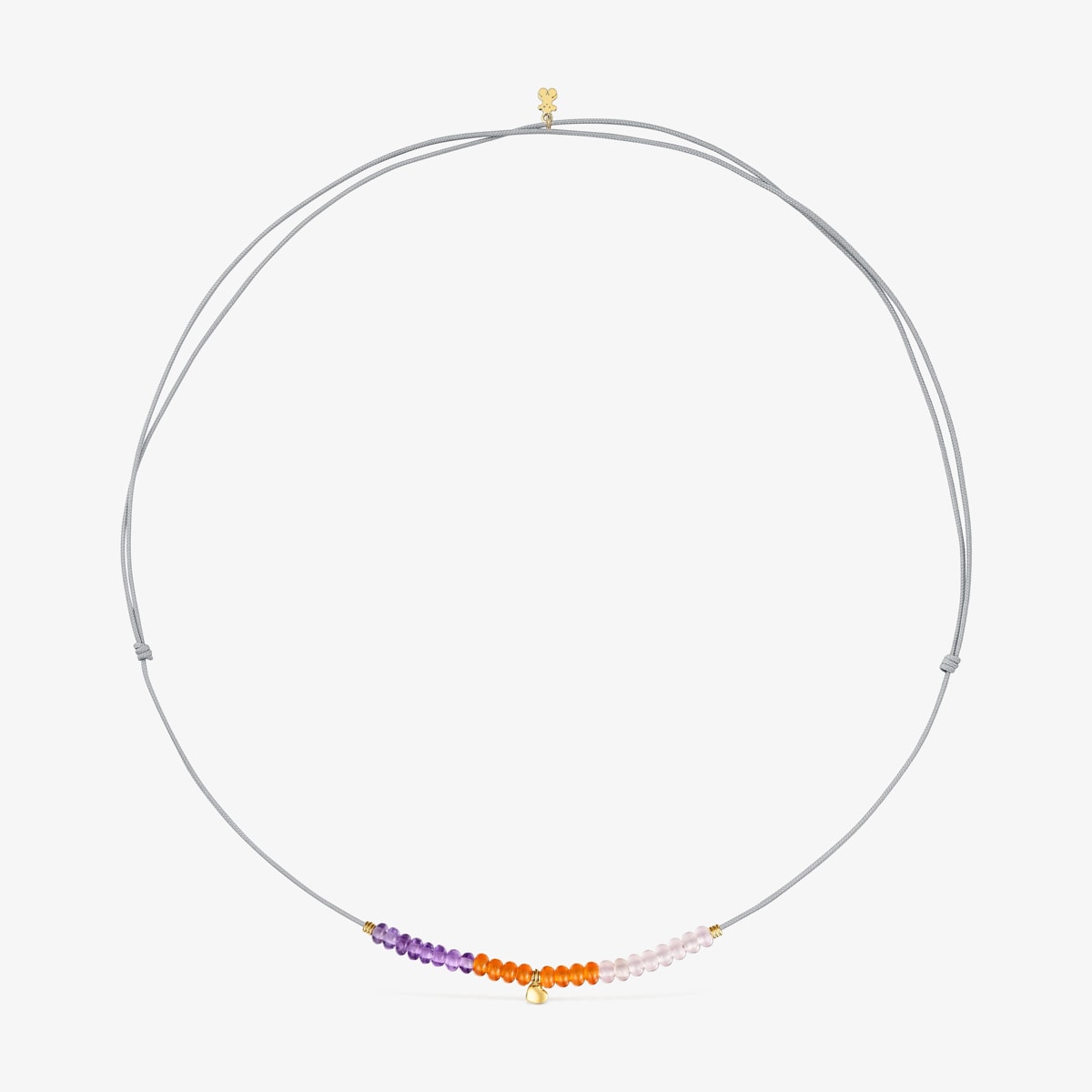 Tous - Collar Corto De Cordón, Motivo Corazón De Oro Y Calcedonia Tous Balloon - Dorado