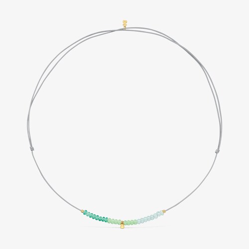 Collana in cordino con motivo a orsetto in oro e calcedonio corta TOUS Balloon