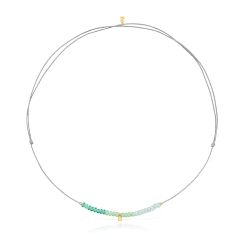 Collana in cordino con motivo a orsetto in oro e calcedonio corta TOUS Balloon image number 0